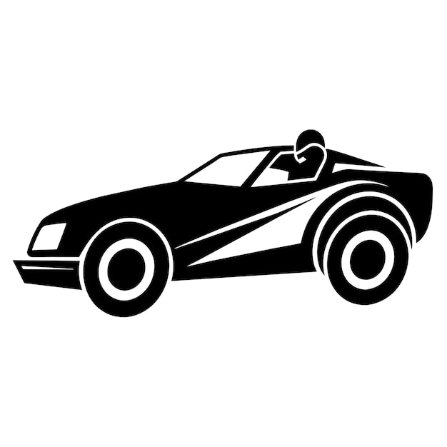 Dirt Track Race Car vector silhouette white background 7