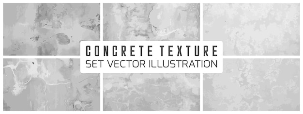 Dirty cement Grunge Textures Vector Set Concrete wall background vector illustration