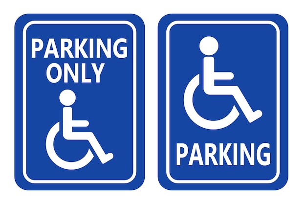 Disabled parking sign blue color icons