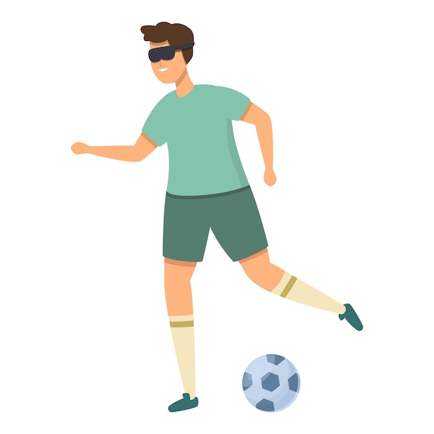 Disabled soccer sport icon cartoon vector Training exercise Person player