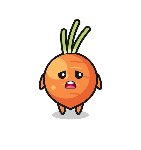 Disappointed expression of the carrot cartoon , cute style design for t shirt, sticker, logo element