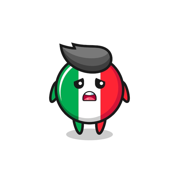 Disappointed expression of the italy flag cartoon , cute style design for t shirt, sticker, logo element