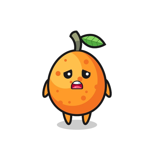 Disappointed expression of the kumquat cartoon