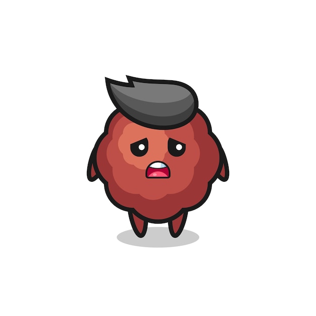 Disappointed expression of the meatball cartoon