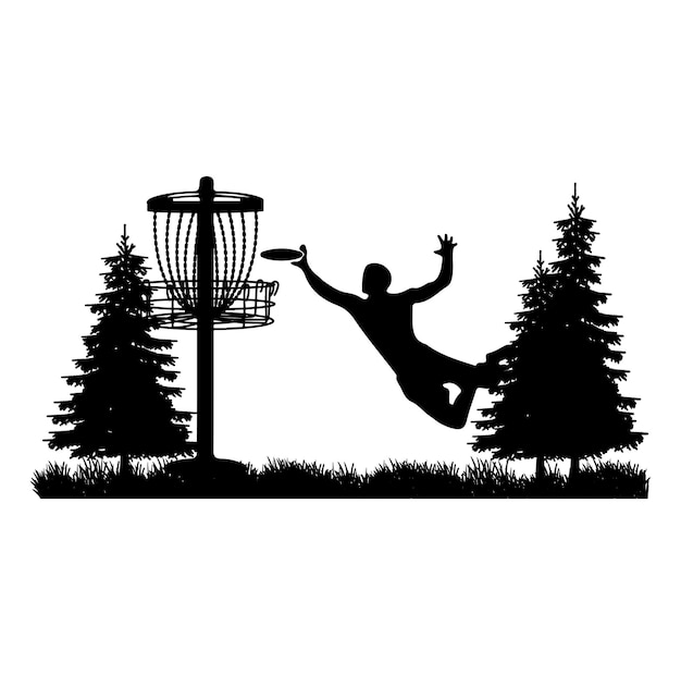 Disc golf vector Disc golf player and vintage retro sunset funny disc golf tshirt design