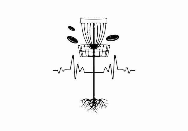 Disc golf vector and elements