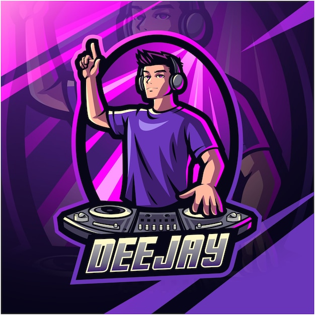 Disc Jockey esport mascot logo design