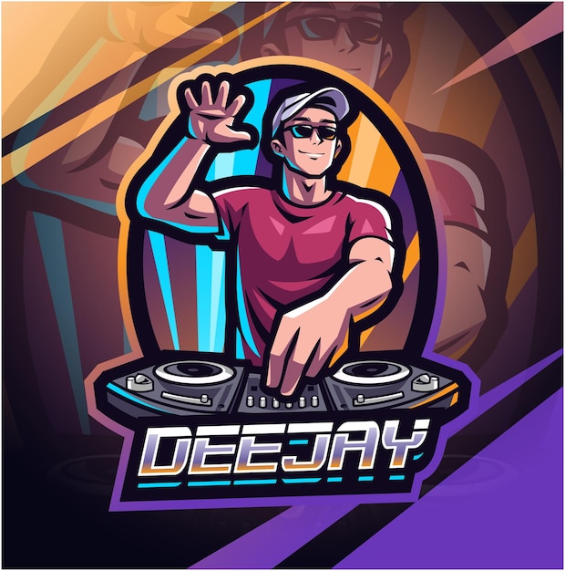 Disc Jockey esport mascot logo design