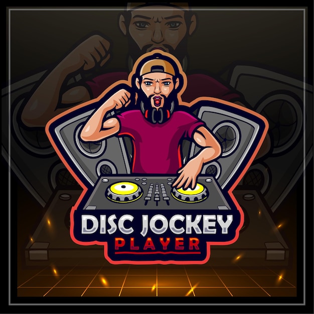 Disc Jockey mascot e sports logo design