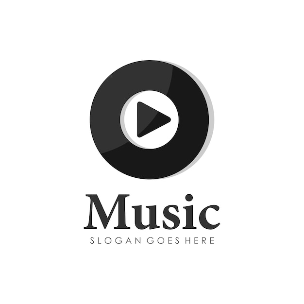 Disc music play logo design 