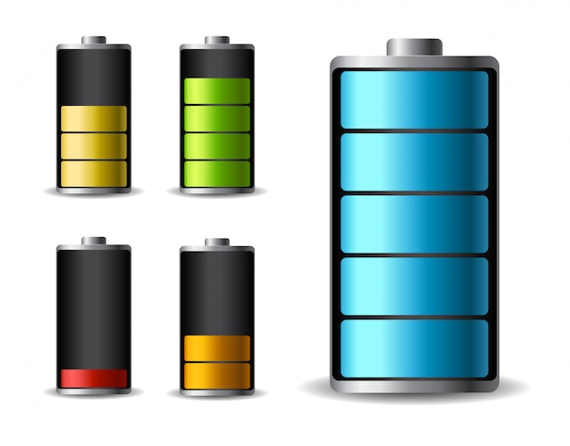 Discharged and fully charged battery smartphone - infographic