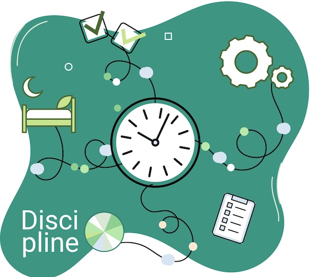 Discipline concept icon Time management Working day idea time for work hobby and study