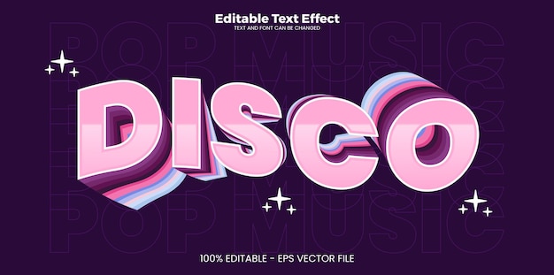 Disco editable text effect in modern trend style