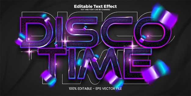 Disco Time editable text effect in modern trend style