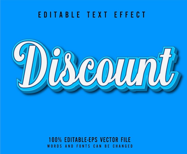 Discount 3d text effect editable vector