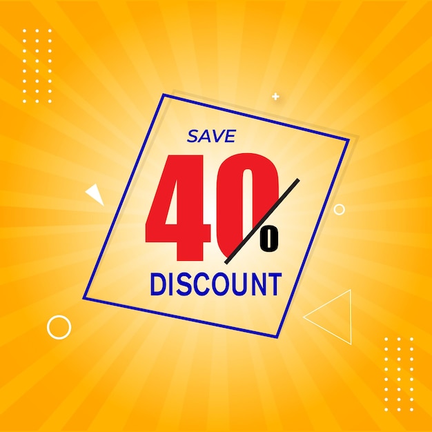 Discount 40 percent offer sale and price tag design