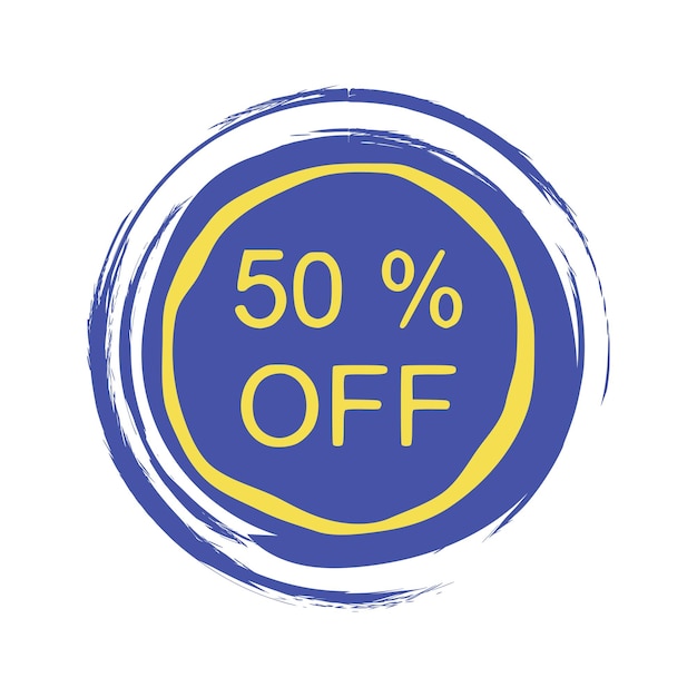 Discount 50 percent design element sign label stickers