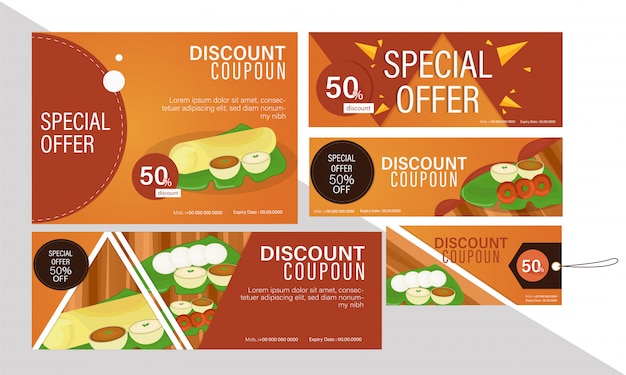 Discount coupon set on South Indian cuisine for restaurants