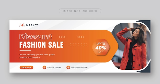 Vector discount fashion sale social media cover or facebook cover and web banner template