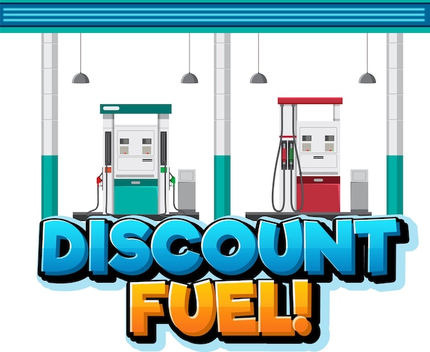 Vector discount fuel font logo design