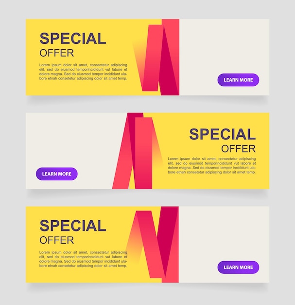 Discount and hot special office web banner design template