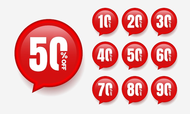 Discount label and sale price tag promotion with bubble chat design style