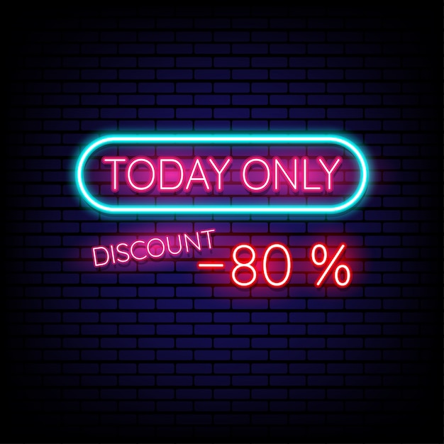 Discount neon sign light banner, neon signboard