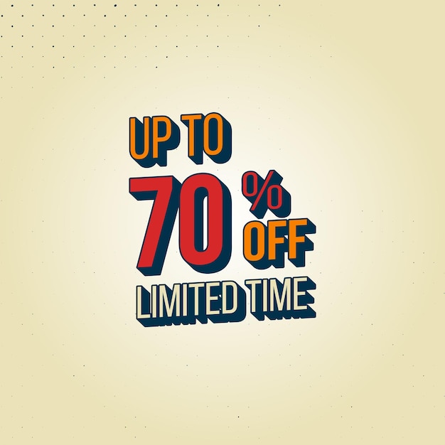 Discount offer template design. up to seventy percent off limited time. modern design