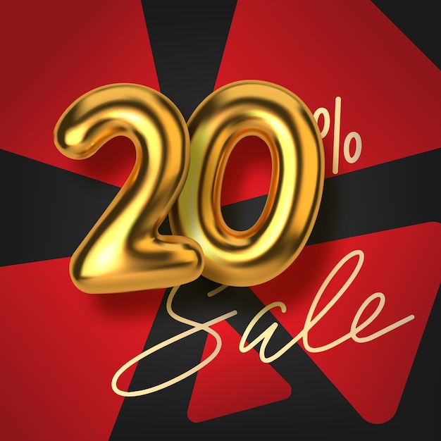 discount promotion sale made of realistic 3d gold text