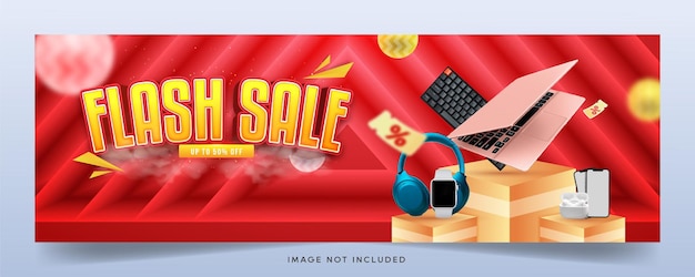 Discount sale promotion event horizontal banner