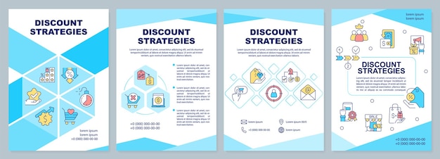 Discount strategies blue brochure template