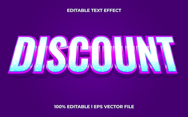 Discount text effect editable modern lettering typography font style, trendy 3d text for tittle and