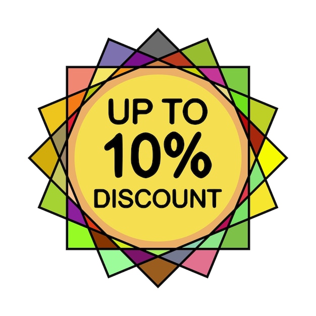 Discount up to 10 percent design element stickers