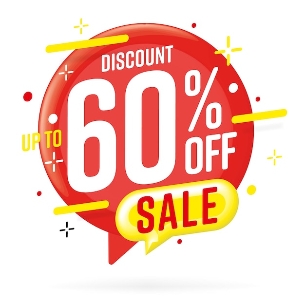 Discount up to  percent off sale sticker template