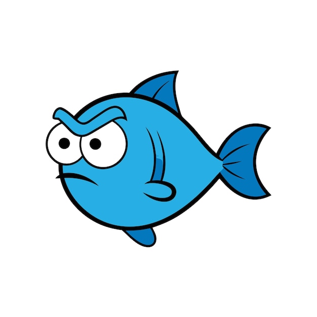 Discus fish angry icon vector