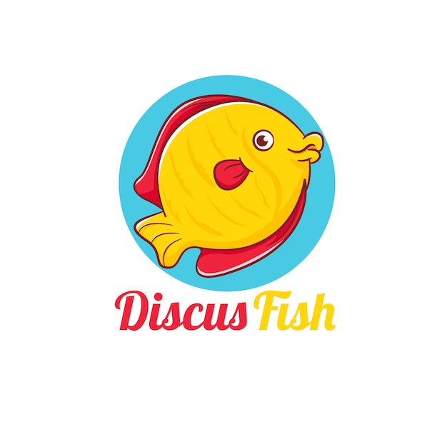 Discuss fish cartoon logo illustration