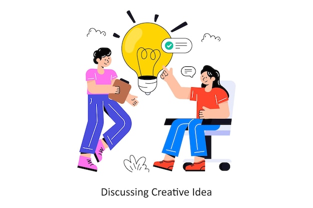 Discussing Creative Idea Flat Style Design Vector illustration Stock illustration