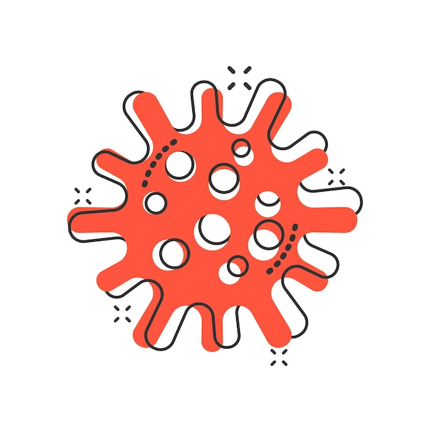 Vector disease bacteria icon in comic style allergy cartoon vector illustration on white isolated background microbe virus splash effect business concept