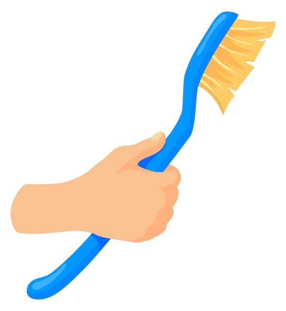 Dish washing brush in human hand Cleaning cartoon icon