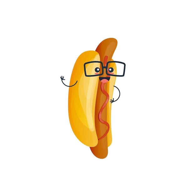 Dishes from fast food Funny hot dog in glasses