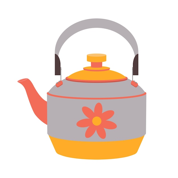 Dishes A teapot with a flower