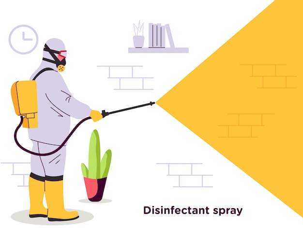 Disinfectant Spray Officer illustration