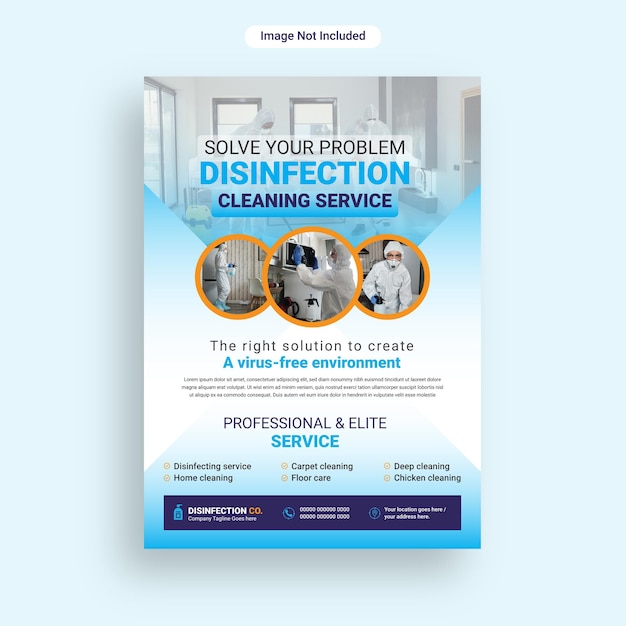 Vector disinfection or cleaning flyer template