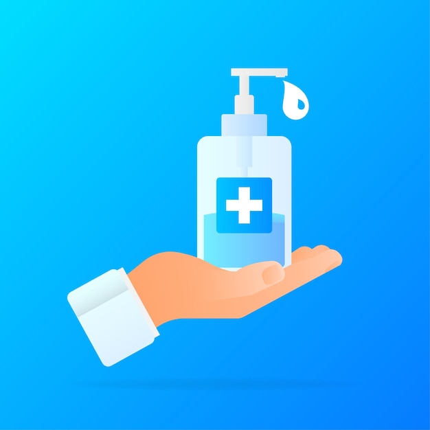 Disinfection sanitizer on transparent background Vector 3d illustration