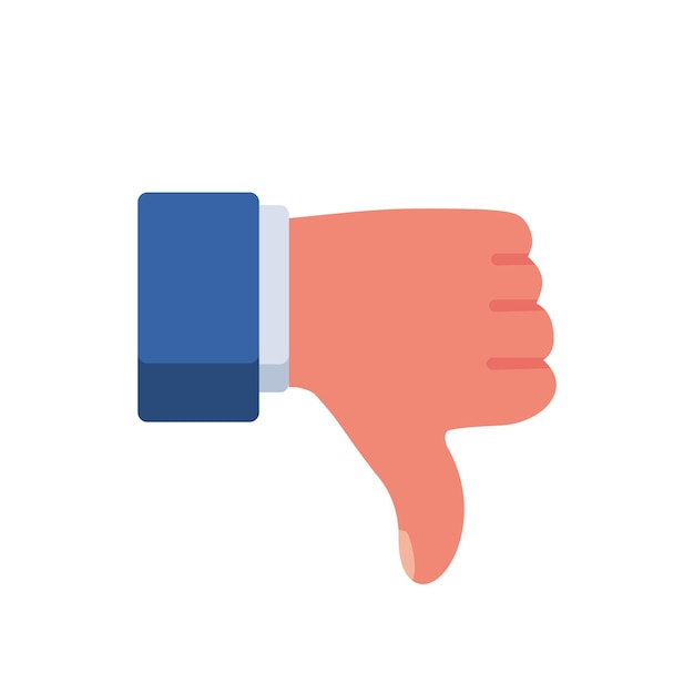 Dislike icon colorful Thumb down symbol Vector illustration flat design style Isolated on white background For web applications and the Internet