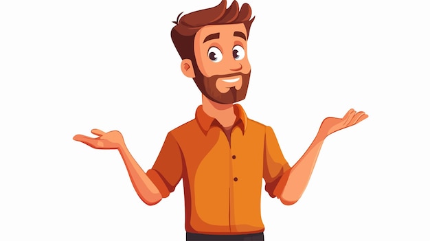 Vector dismissive gesture cartoon man illustration