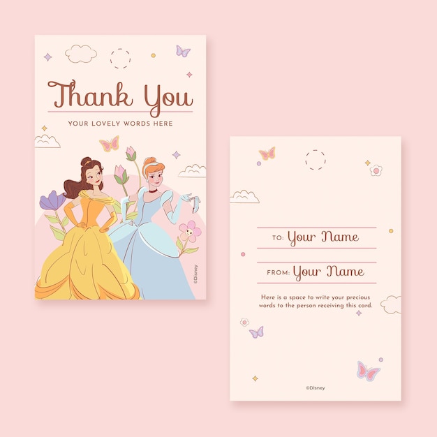 Disney Princess Thank You Gift Tag