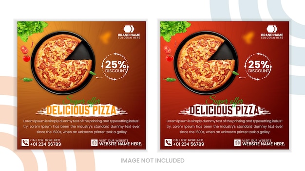 Vector disocunt pizza social media post design