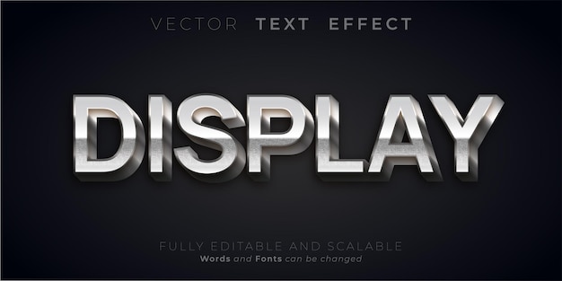 Display metal text style effect Editable 3d style text tittle