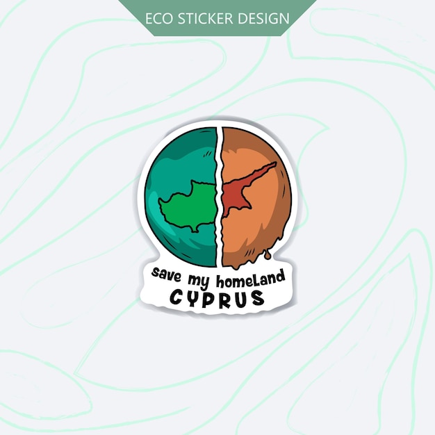 Vector display your commitment to cypruss environment with our eco sticker